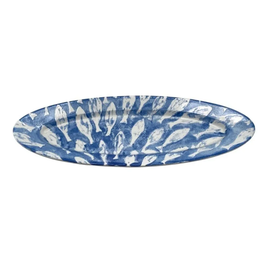 NEW Vietri Italy School of Fish Large Oval Serving Platter 22